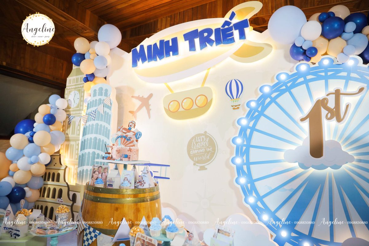 Trang trí thôi nôi bé trai chủ đề em muốn làm phi công trang-tri-sinh-nhật-bé-trai