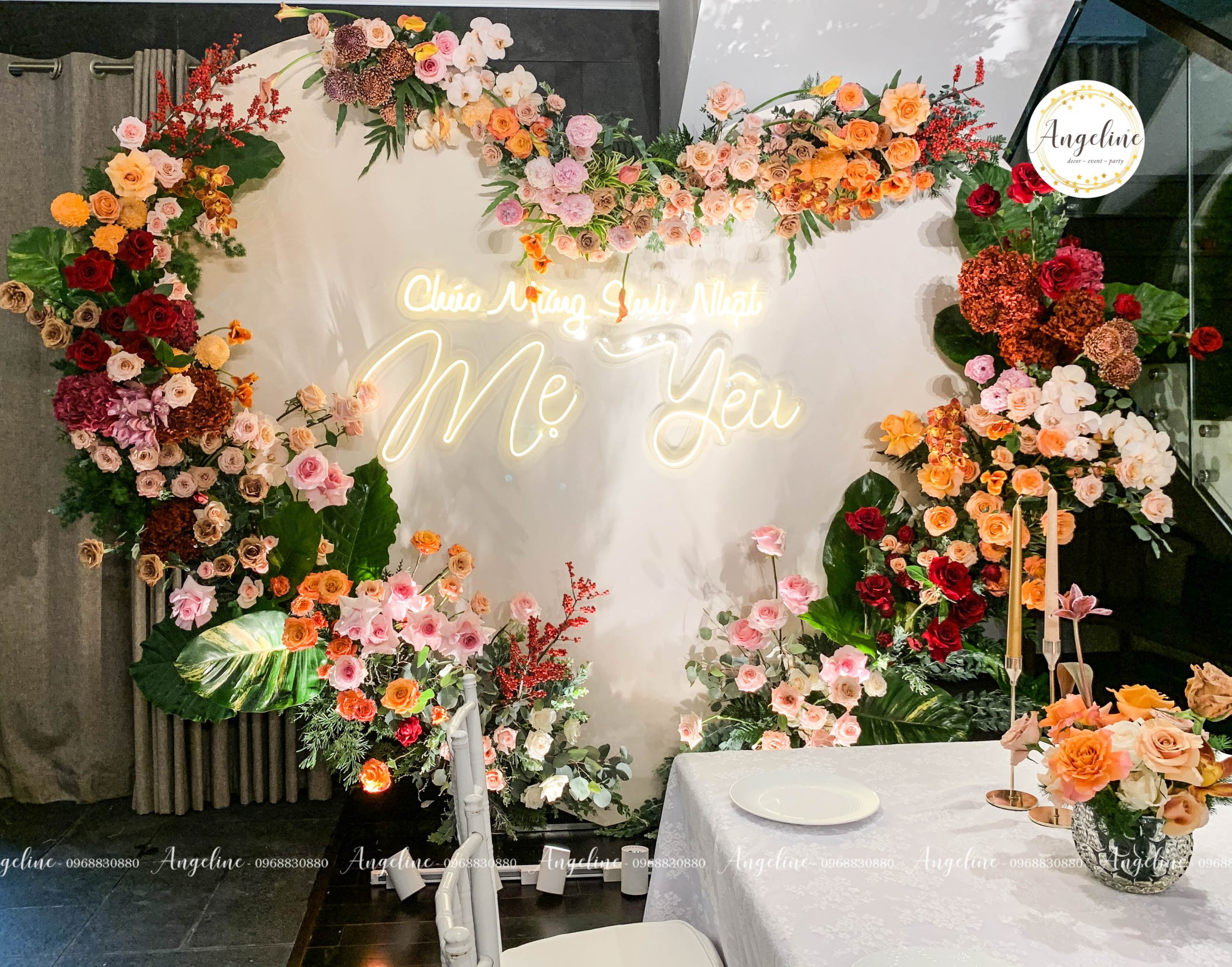 Trang trí sinh nhật cho người lớn - tiệc sinh nhật cho Mẹ chủ đề Hoa Trang trí sinh nhật cho người lớn  – tiệc sinh nhật cho Mẹ chủ đề Hoa