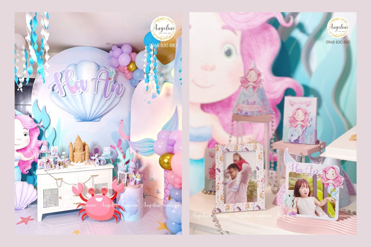 trang trí sinh nhật chủ đề nàng tiên cá