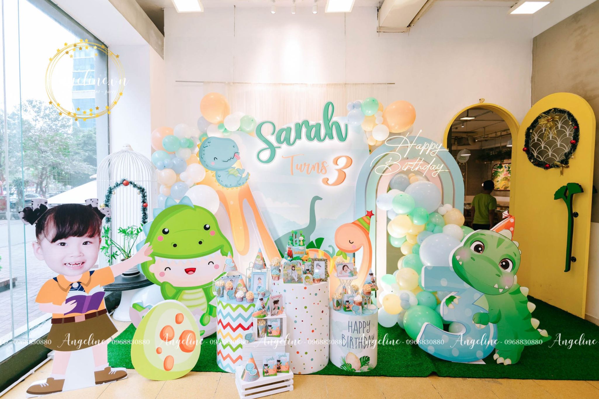 Trang trí sinh nhật bé gái chủ đề Khủng Long trang trí sinh nhật bé gái