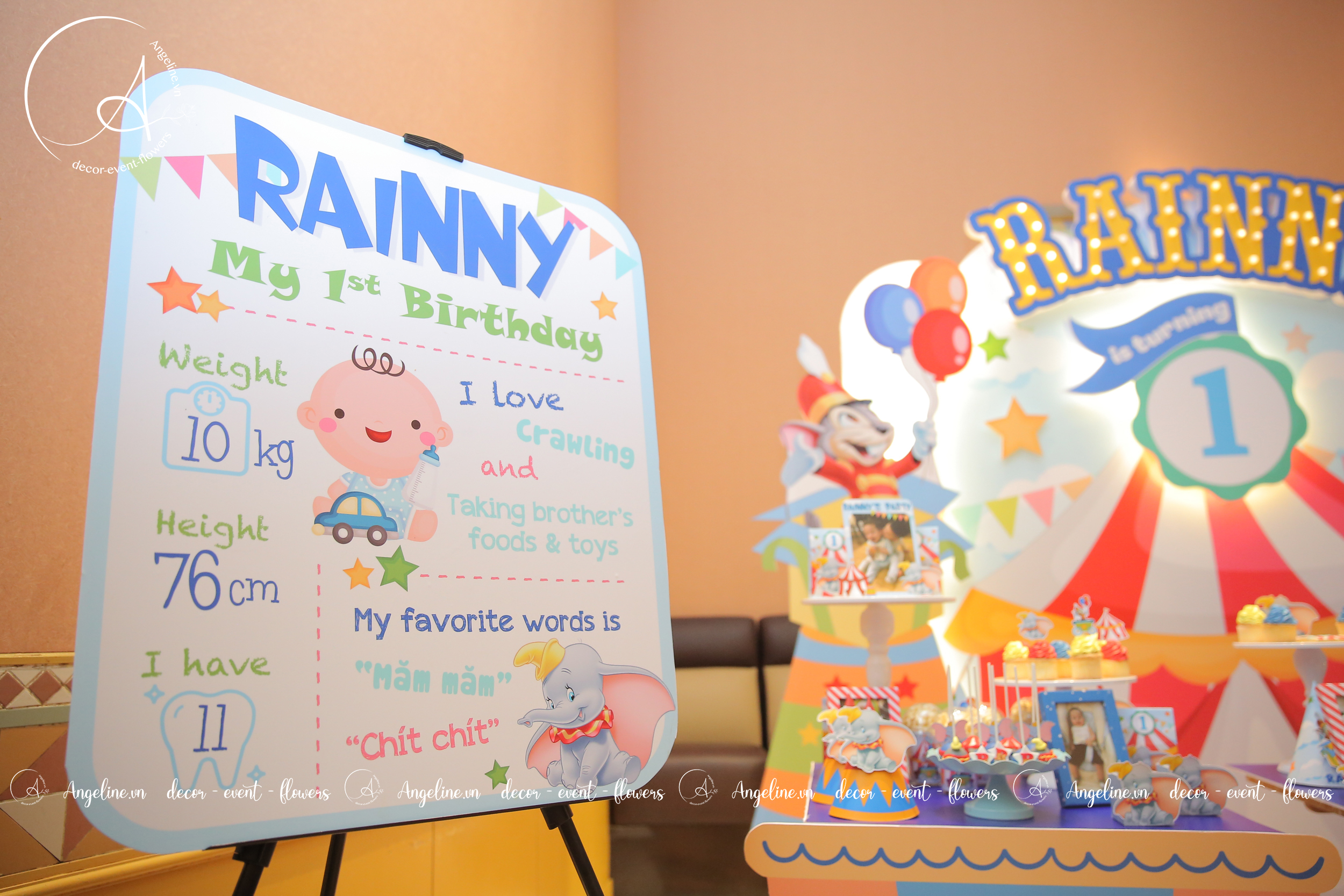 trang trí sinh nhật chủ đề rạp xiếc