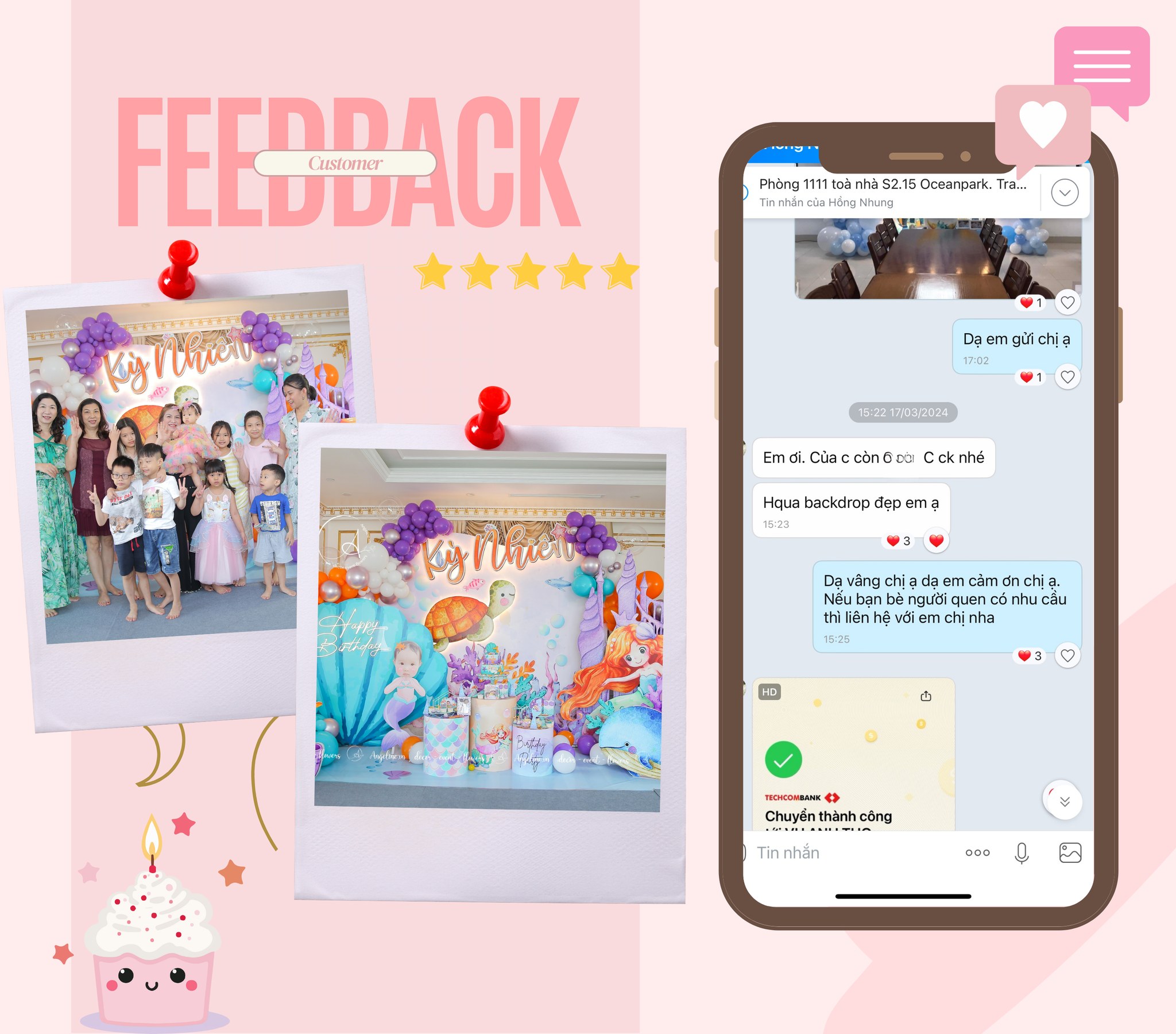 8 Tiêu Chí Để Chọn Công Ty Tổ Chức Sinh Nhật Chuyên Nghiệp feedback khach hang angeline event planner 6