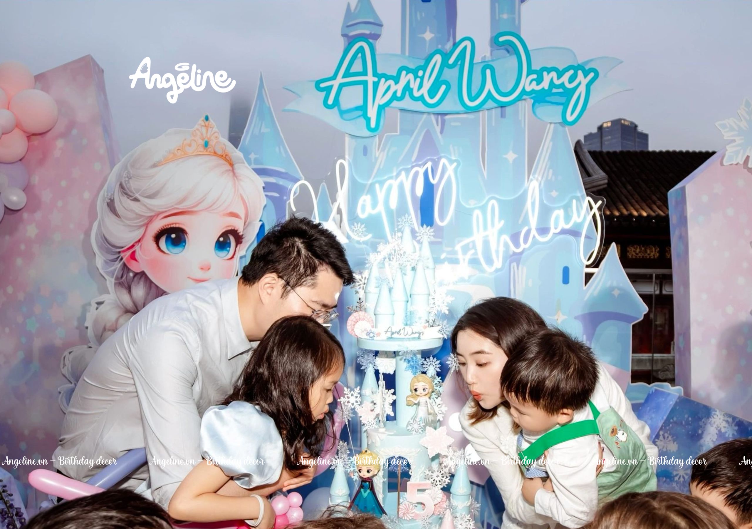 trang tri sinh nhat chu de cong chua elsa 2