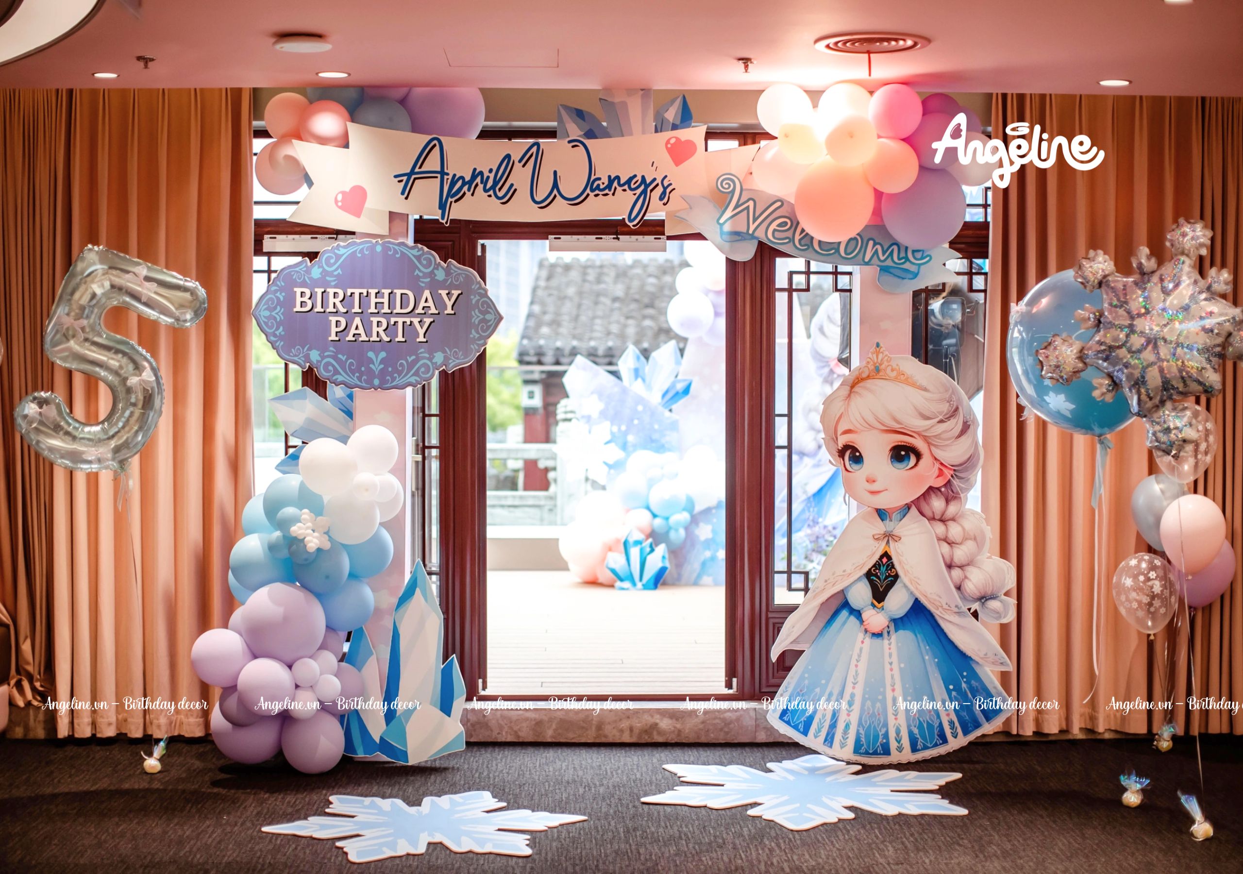 trang tri sinh nhat chu de cong chua elsa 5