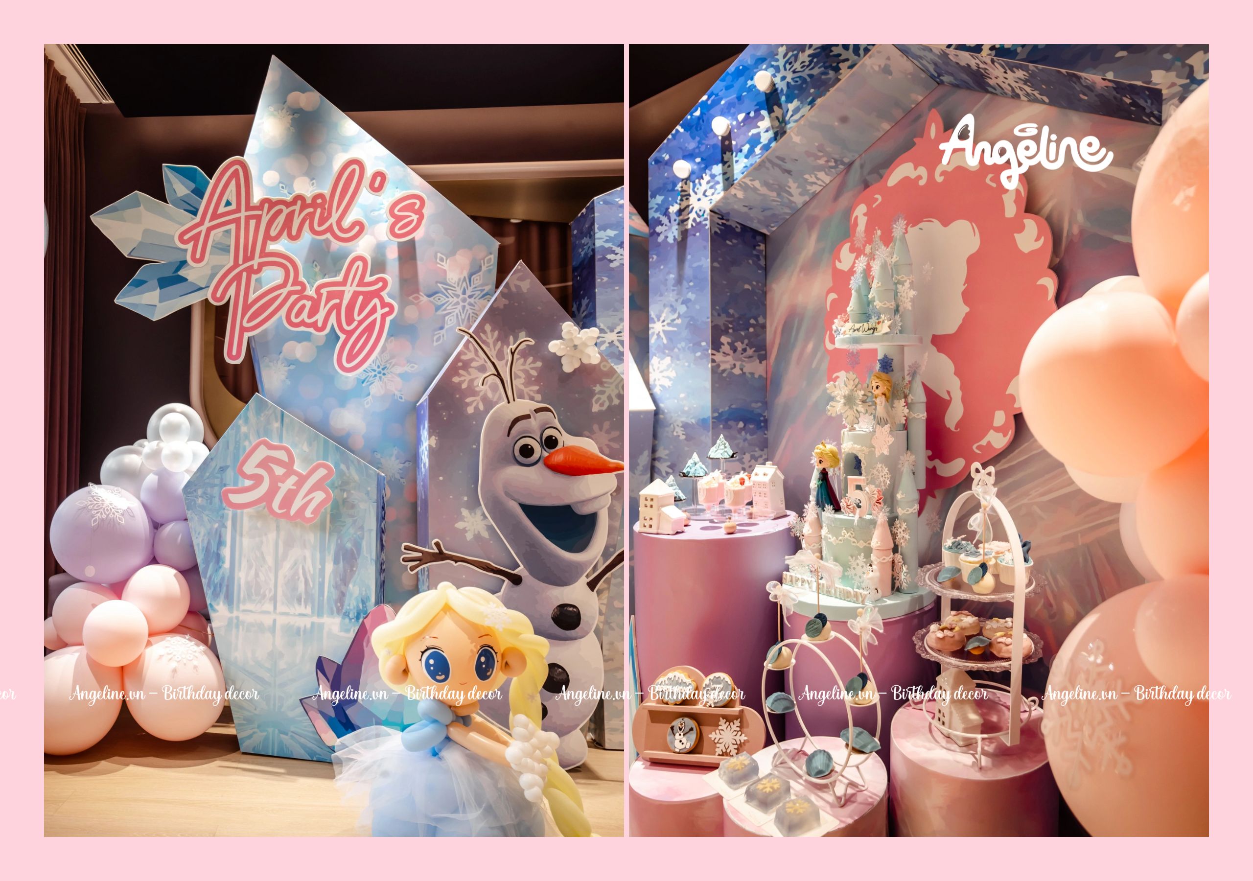 trang tri sinh nhat chu de cong chua elsa 7