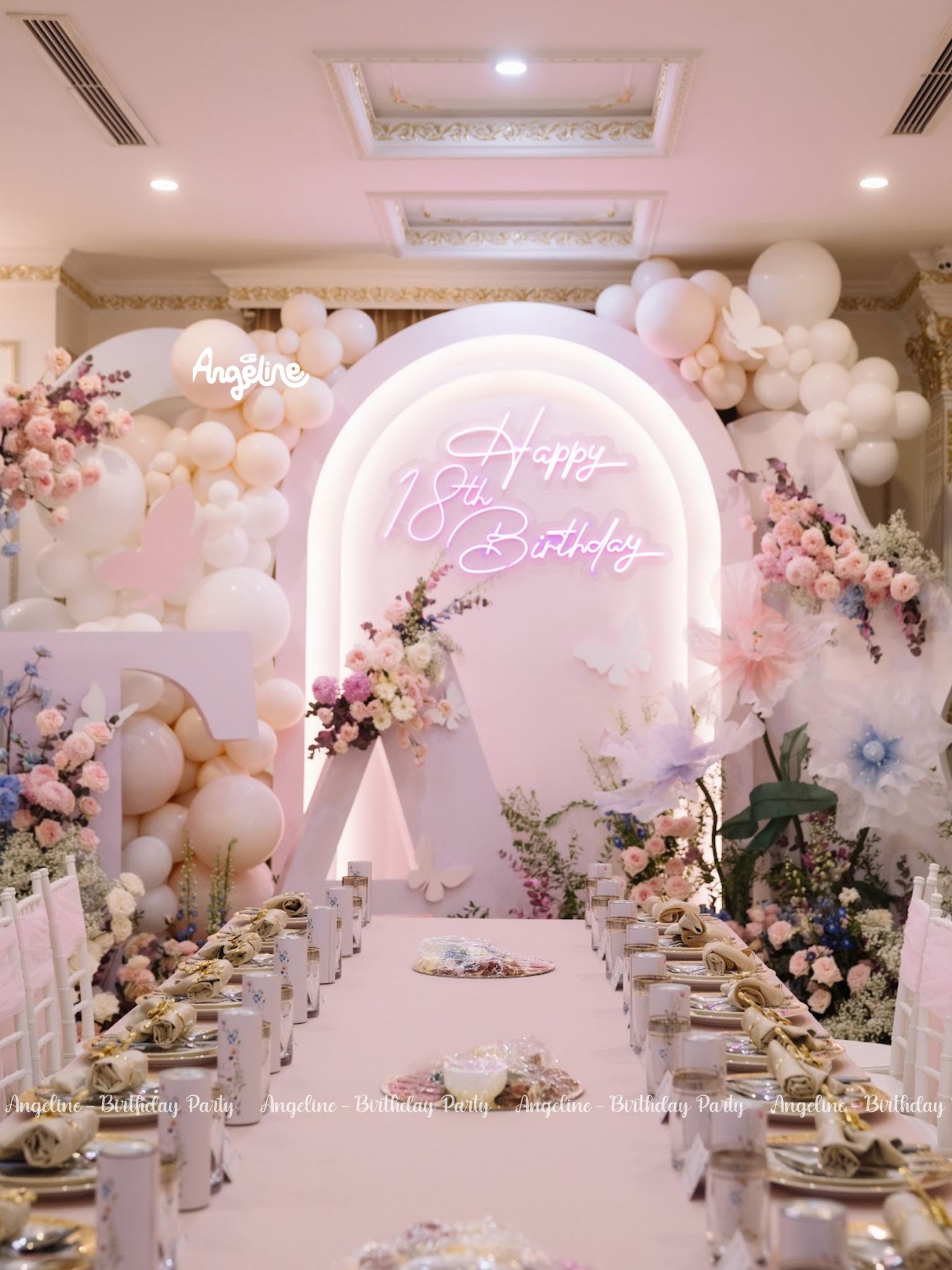 Thái Anh – Tổ Chức Sinh Nhật Tone Hồng Mộng Mơ