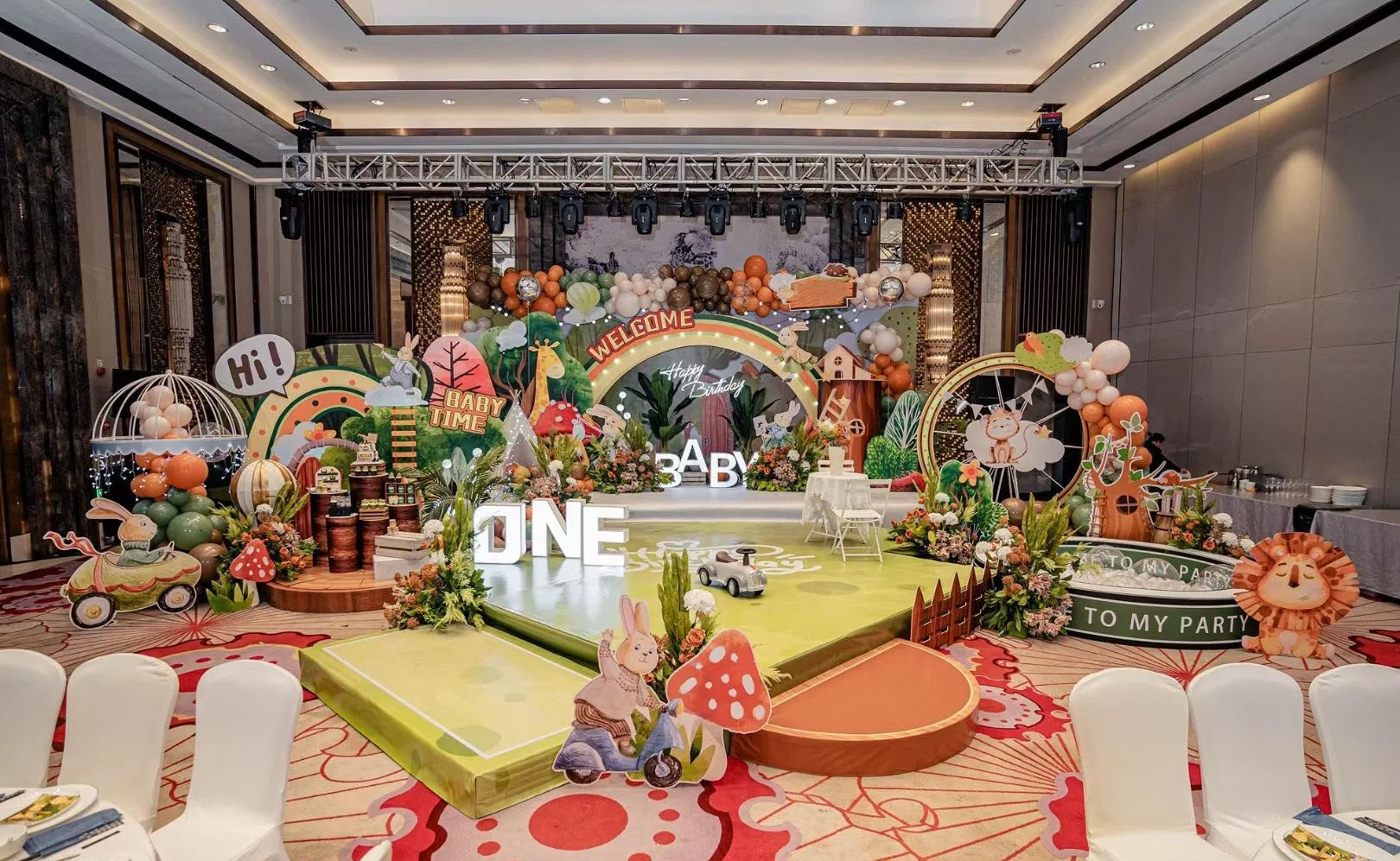 Concept khu vườn cổ tích trang trí sinh nhật bé gái 1 tuổi