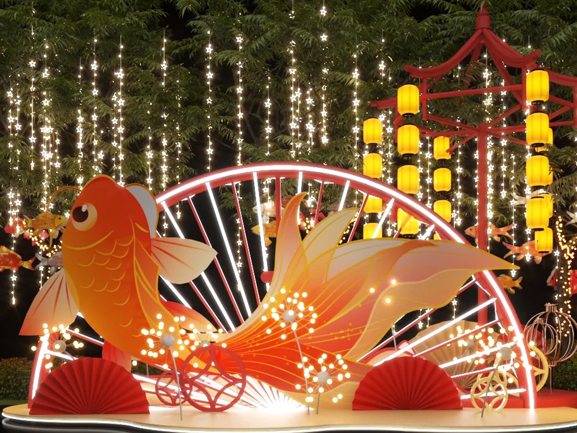 Mẫu trang trí trung thu cửa hàng 1