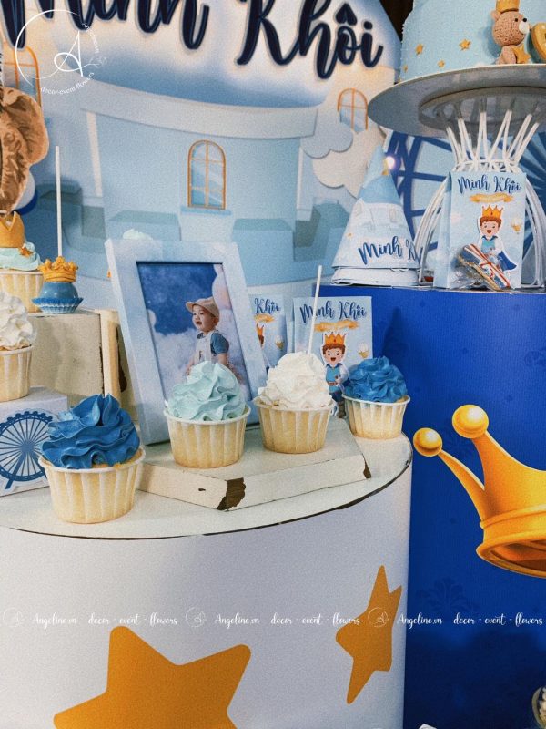 Trang trí sinh nhật bé trai 1 tuổi chủ đề gấu Teddy