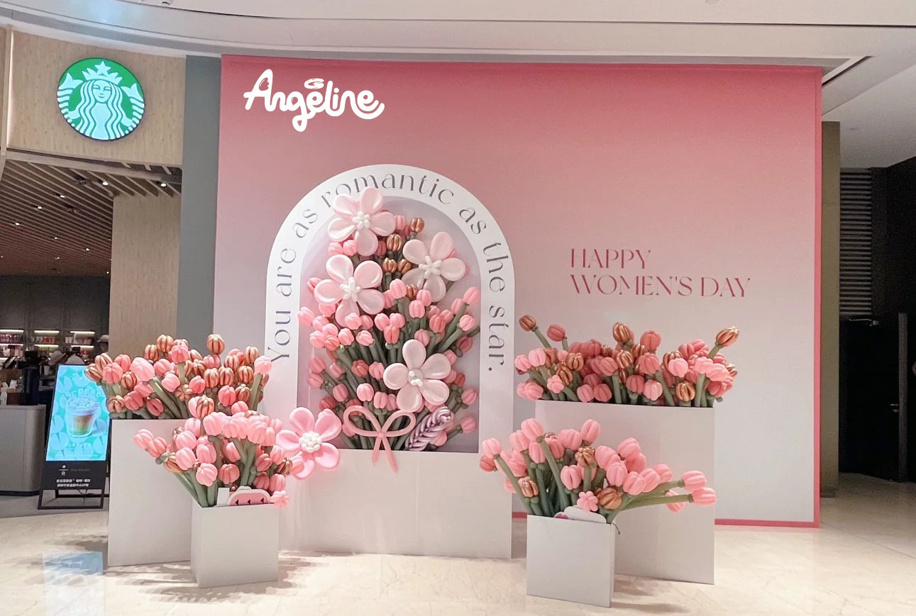 Trang trí ngày phụ nữ Việt Nam tại quán cà phê