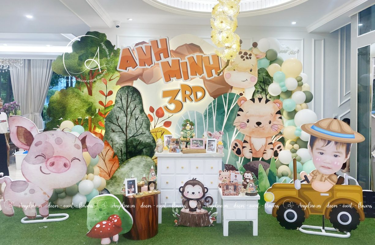Trang trí sinh nhật cho bé tại nhà theo chủ đề động vật hoang dã
