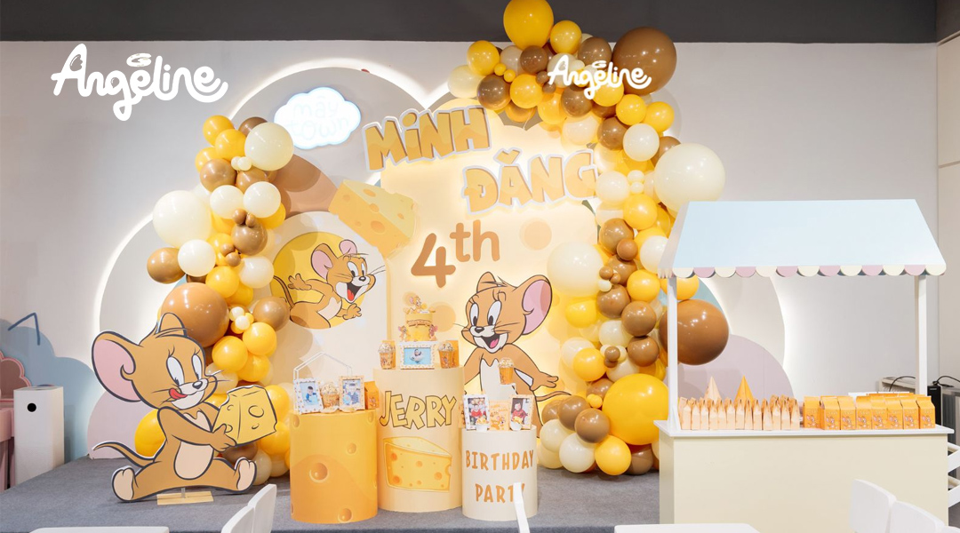 Trang Trí Sinh Nhật Chủ Đề Chuột Jerry – Minh Đăng 4 Tuổi