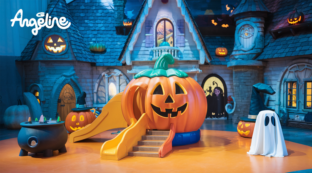 Góc chụp ảnh Halloween ở khu vui chơi trẻ em