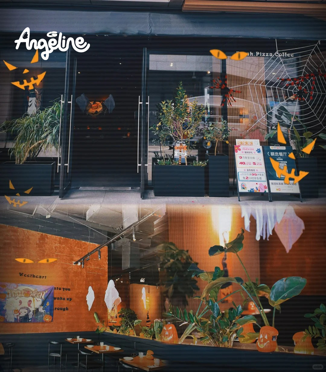 Hình ảnh trang trí Halloween ở quán cà phê