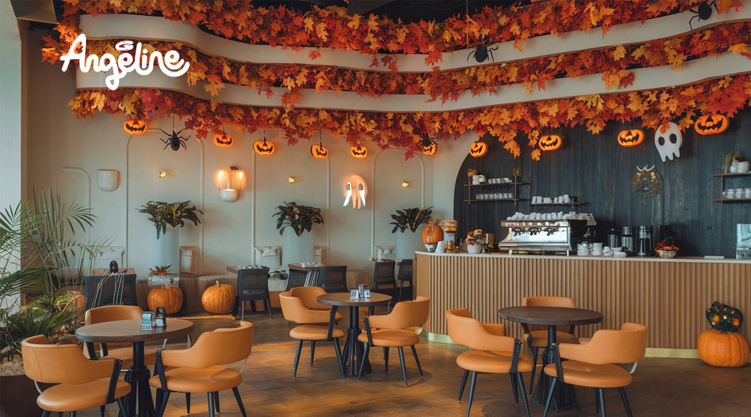 Trang trí Halloween cho quán cà phê phong cách hiện đại