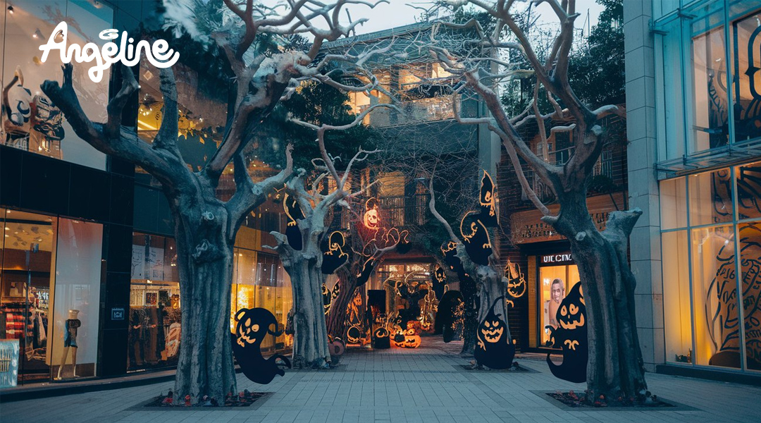 trang trí halloween cho trung tâm thương mại chủ đề khu rừng ma quái