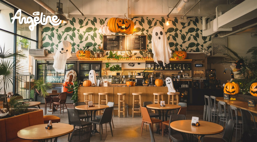 Trang trí Halloween ở quán cà phê