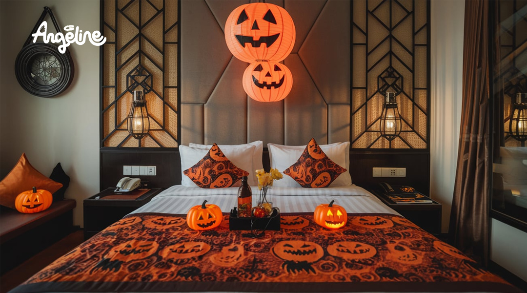 Trang trí Halloween phòng khách sạn