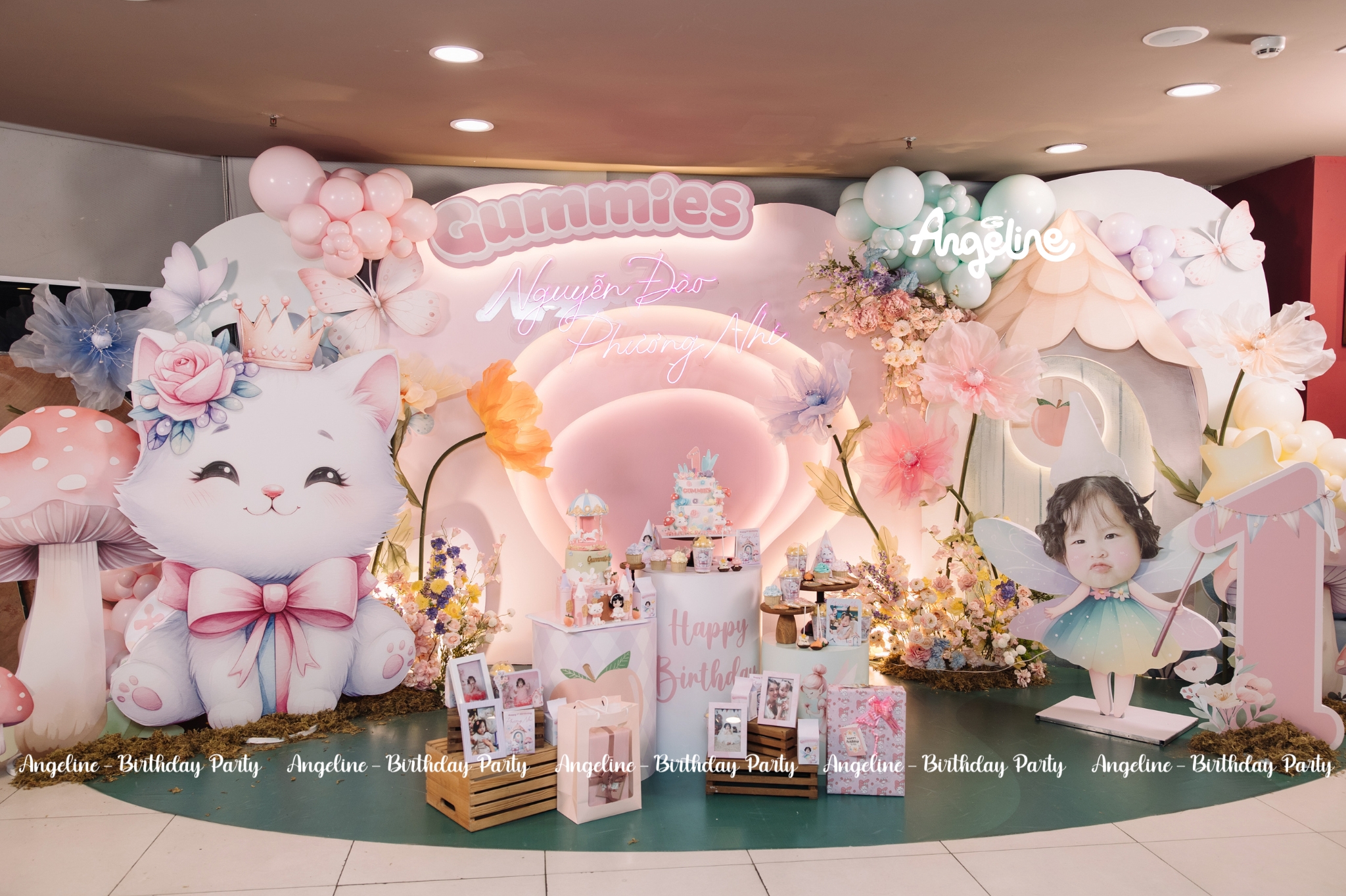 Background sinh nhật chủ đề Fairy Garden