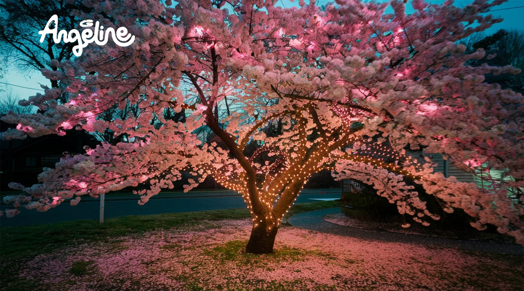 Dây led trang trí cây đào