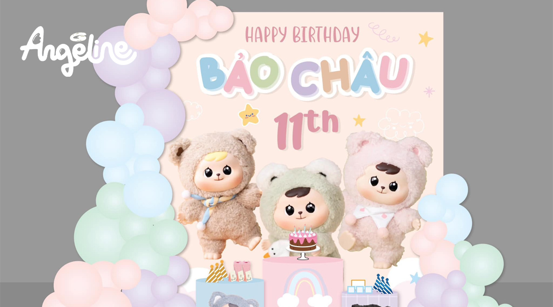 Thiết kế backdrop 2D chủ đề Labubu