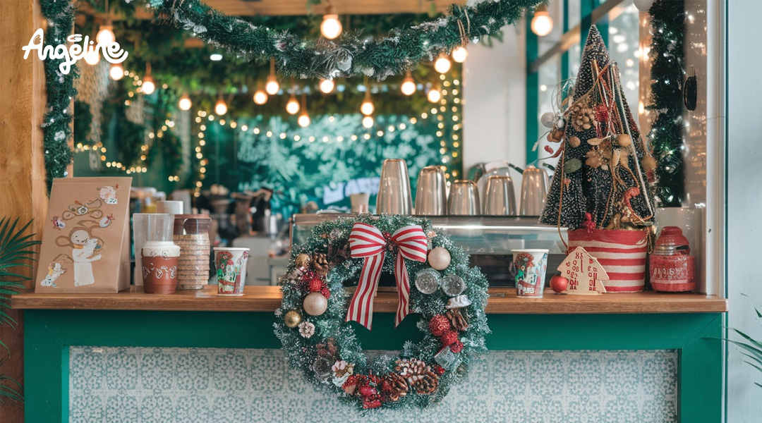 Trang trí noel khu vực quầy oder