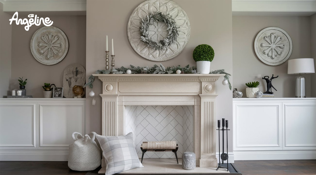 Trang trí phía dưới lò sưởi Noel