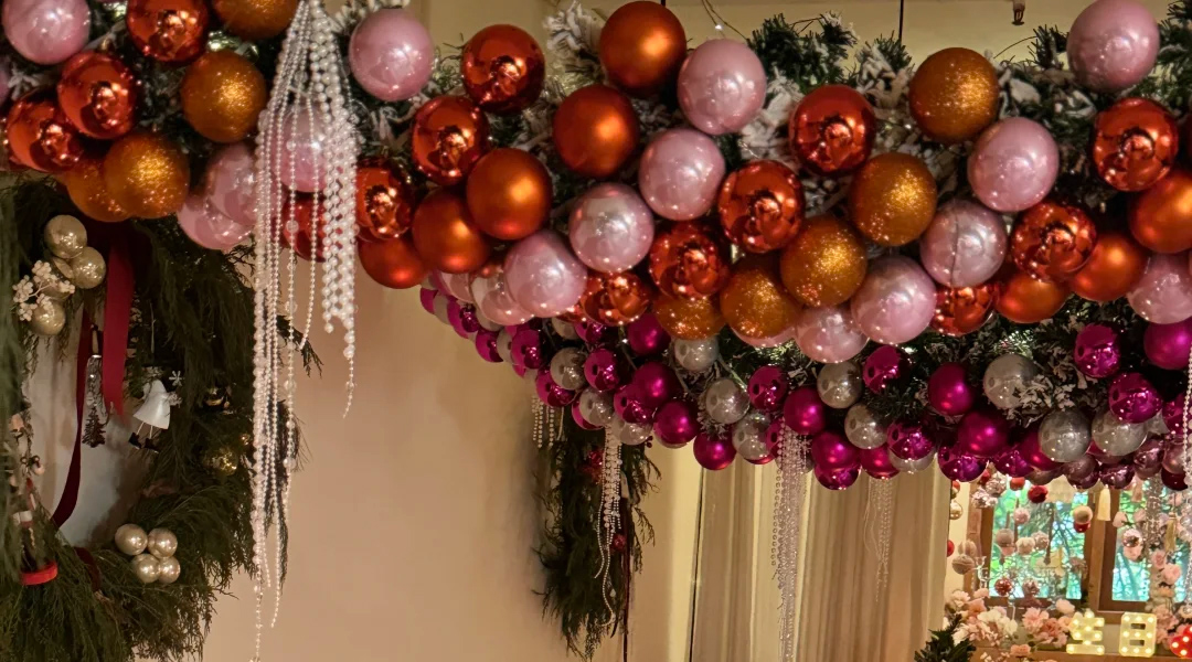 trang trí giáng sinh cửa hàng cà phê