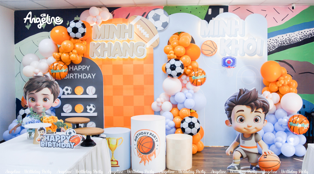 Sinh Nhật Chủ Đề Sports Balls – Bé Minh Khang Và Minh Khôi