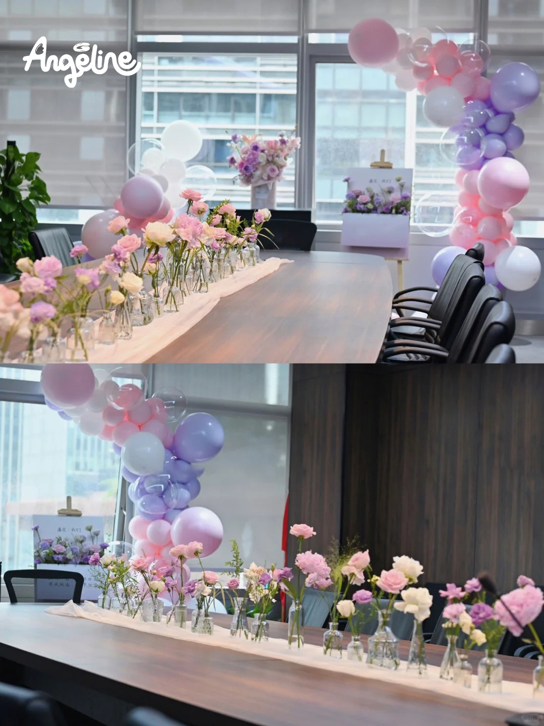 Trang trí 8/3 cho công ty ở phòng họp