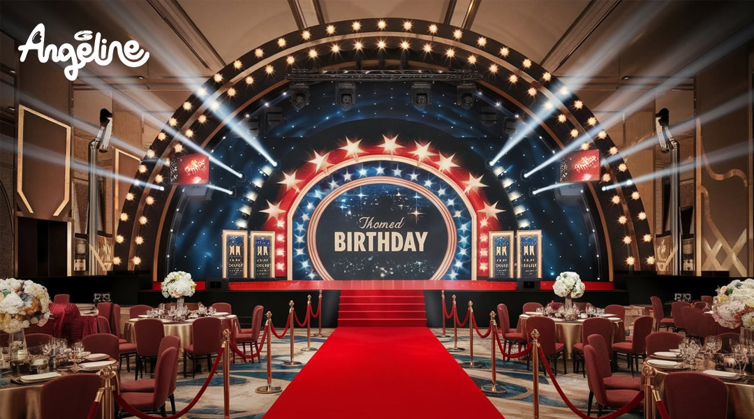 Trang trí sinh nhật sang chảnh chủ đề Hollywood Glamour