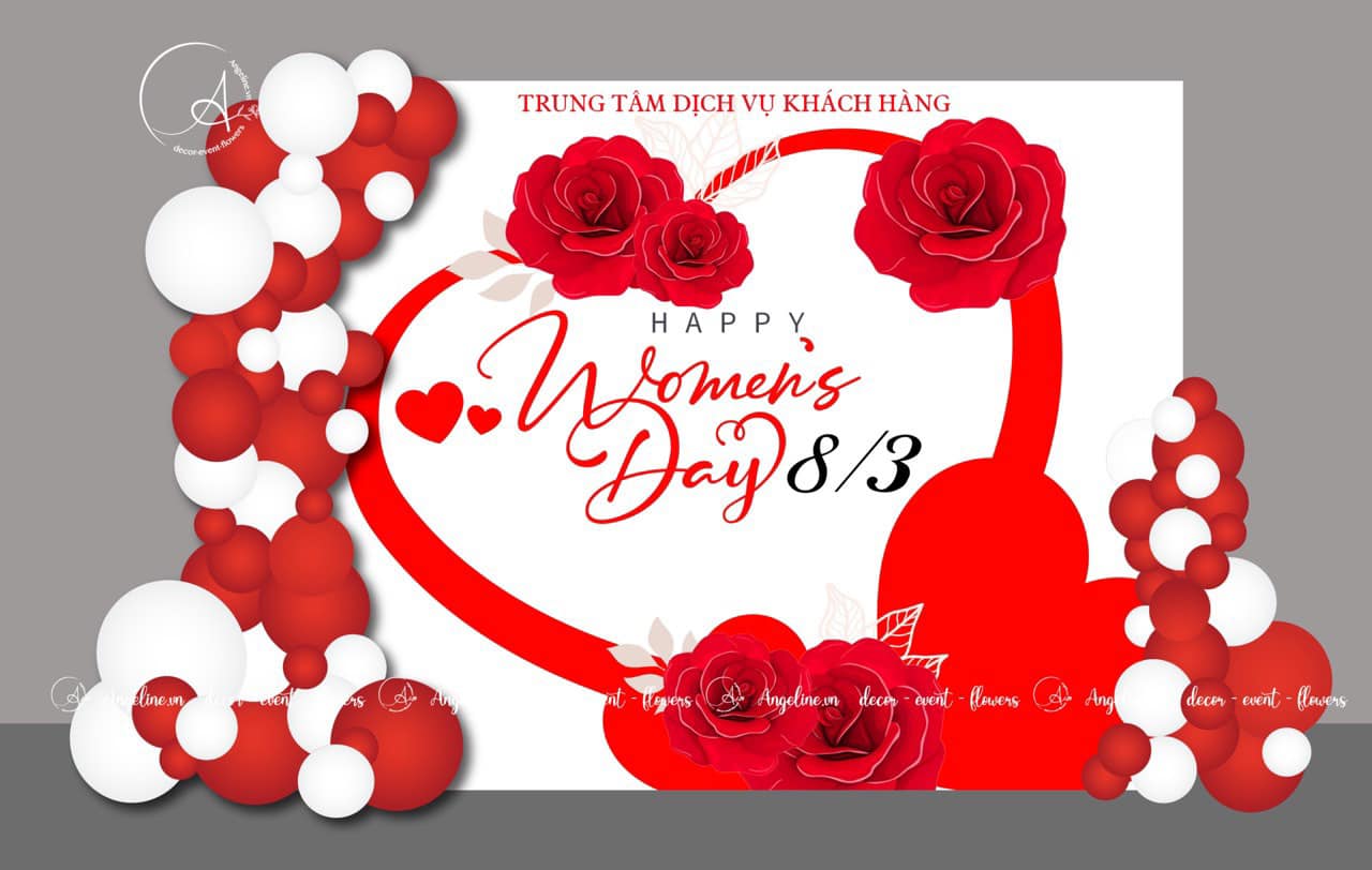 Backdrop ngày Quốc Tế Phụ Nữ bằng chất liệu bạt