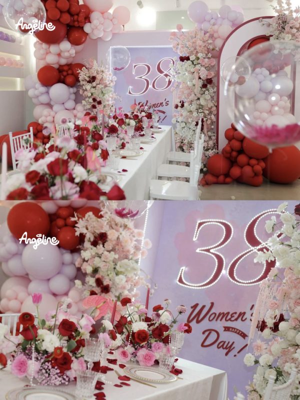 Trang trí ngày quốc tế phụ nữ tại nhà hàng