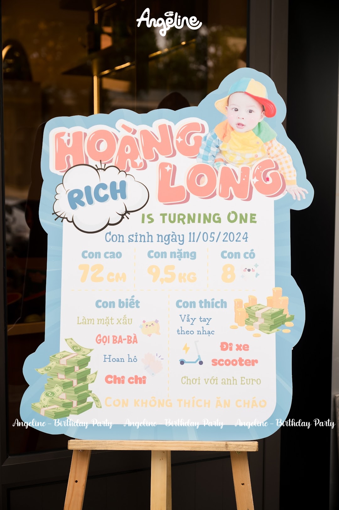 Sinh Nhật Hoàng Long 1 Tuổi – Rich Boy Style Cực Chất Và Đáng Yêu Bảng thông tin bé Hoàng Long