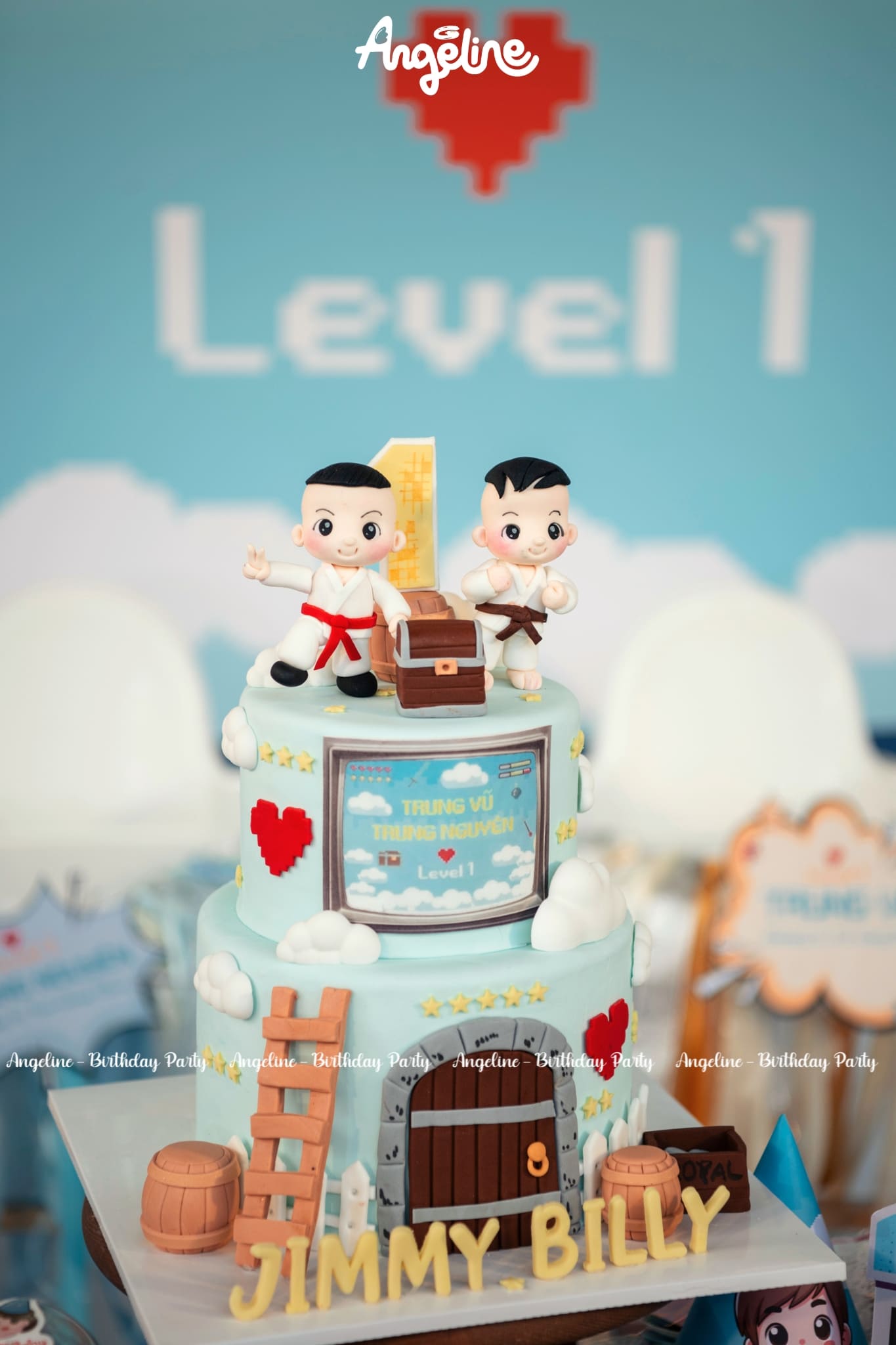 Sinh Nhật Jimmy & Billy 1 Tuổi – Baby Dragon Edition (Double Dragon – Level 1) Bánh sinh nhật thiết kế cá nhân hóa