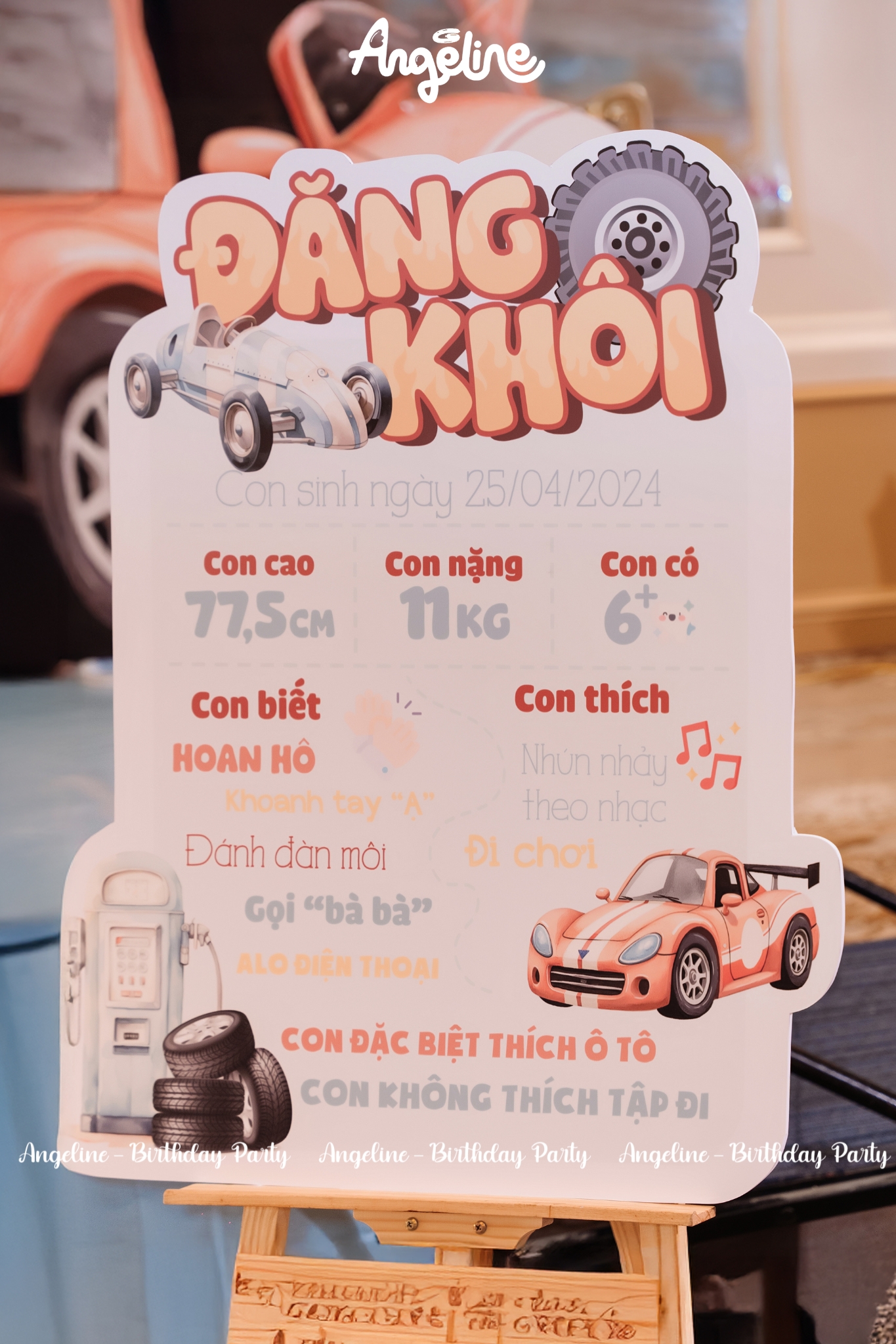 Đăng Khôi 1 Tuổi - Sinh Nhật Chủ Đề Đua Xe Thông tin bé Đăng Khôi