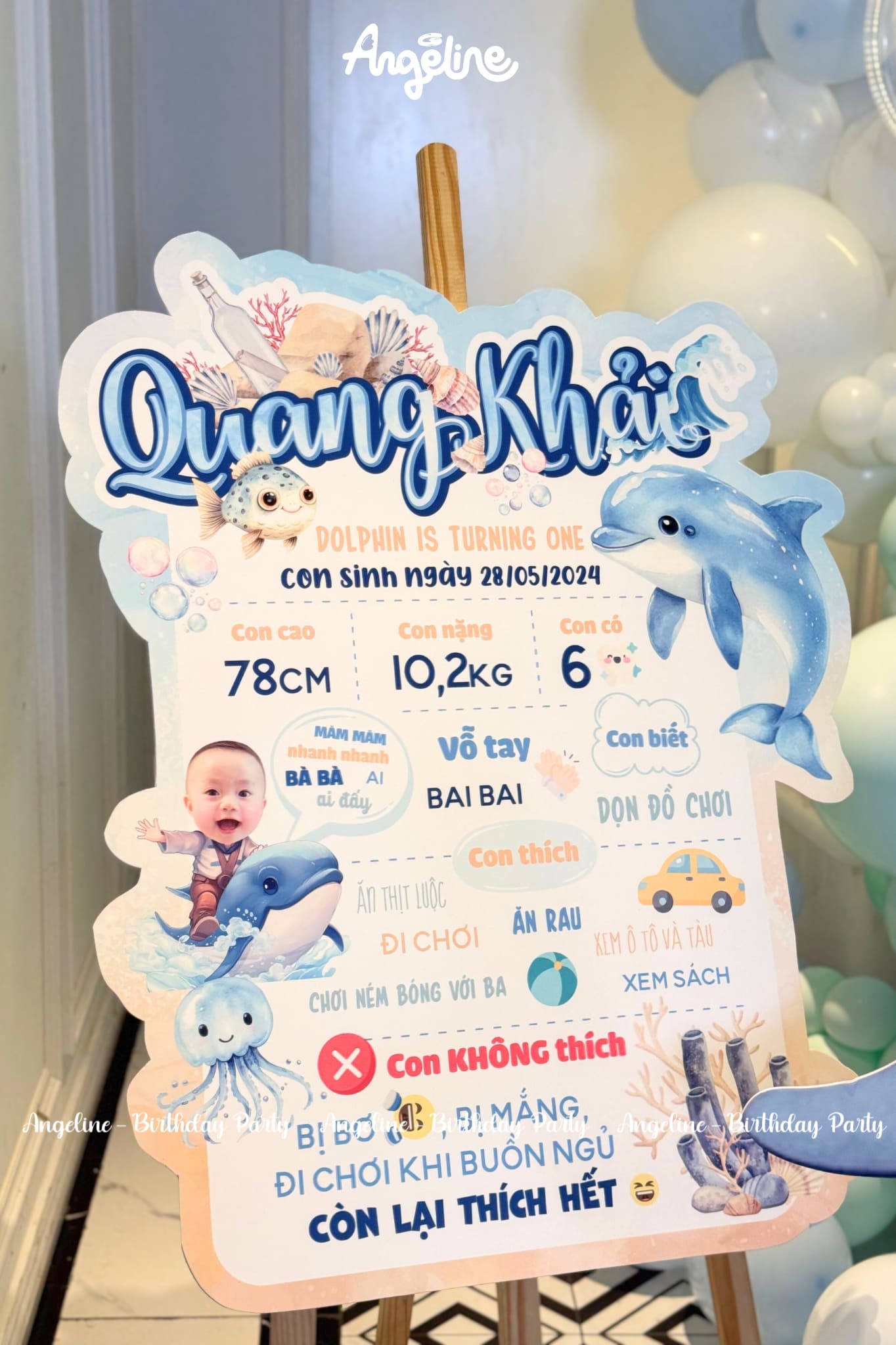 Sinh Nhật 1 Tuổi Bé Quang Khải – Chú Cá Heo Nhỏ Rực Rỡ Tuổi Thơ Thông tin bé Quang Khải
