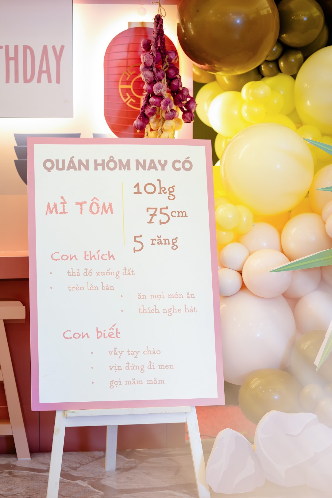 Tiệm Mì Bình An - Một Bữa Tiệc Sinh Nhật Đậm Chất Gia Đình Bảng thông tin bé Mì Tôm