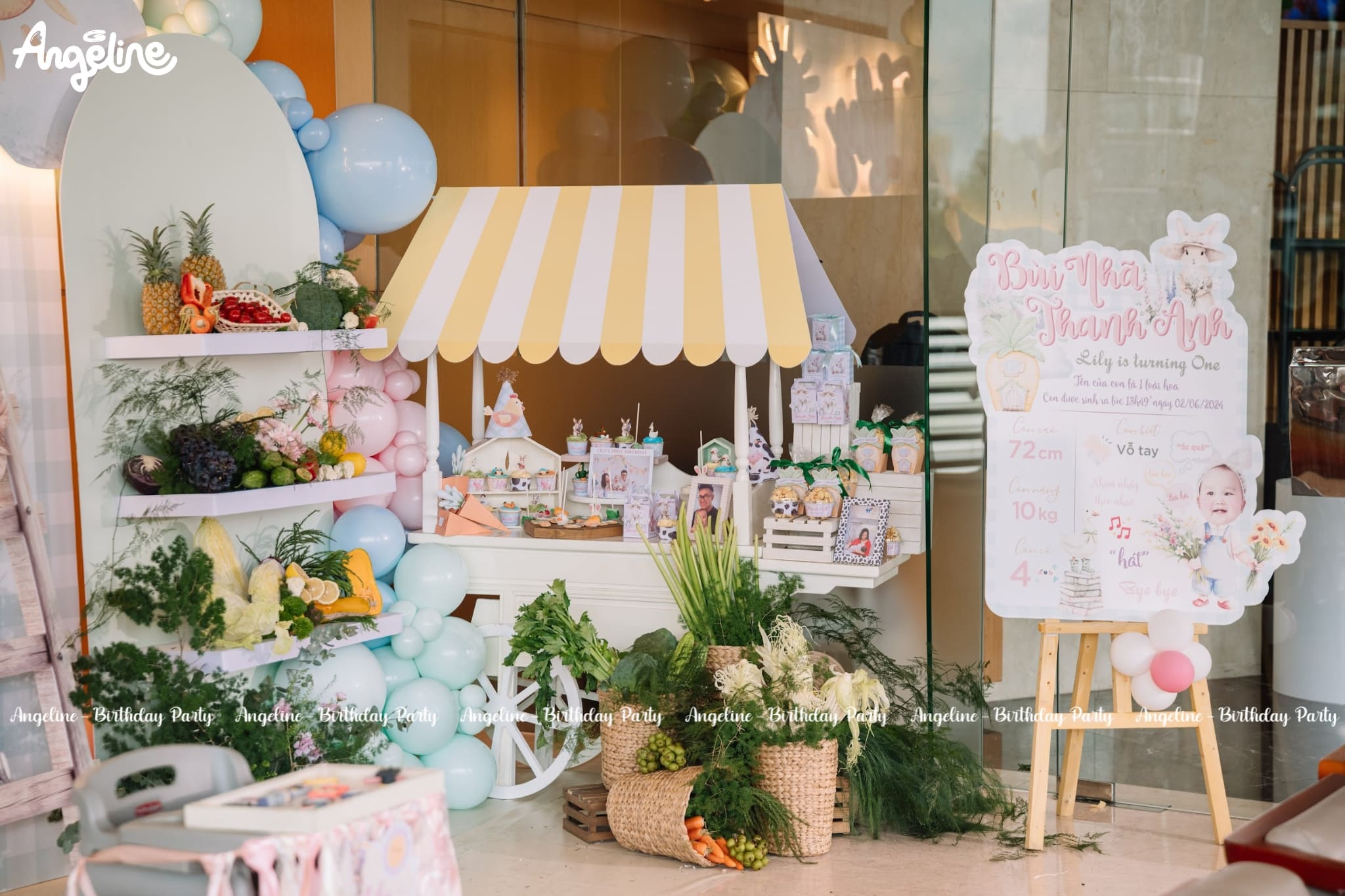 Sinh Nhật Bé Lily 1 Tuổi – Khu Vườn Của Cô Thỏ Điệu Đà Tại JW Marriott Hanoi Bày trí rau củ nghệ thuật