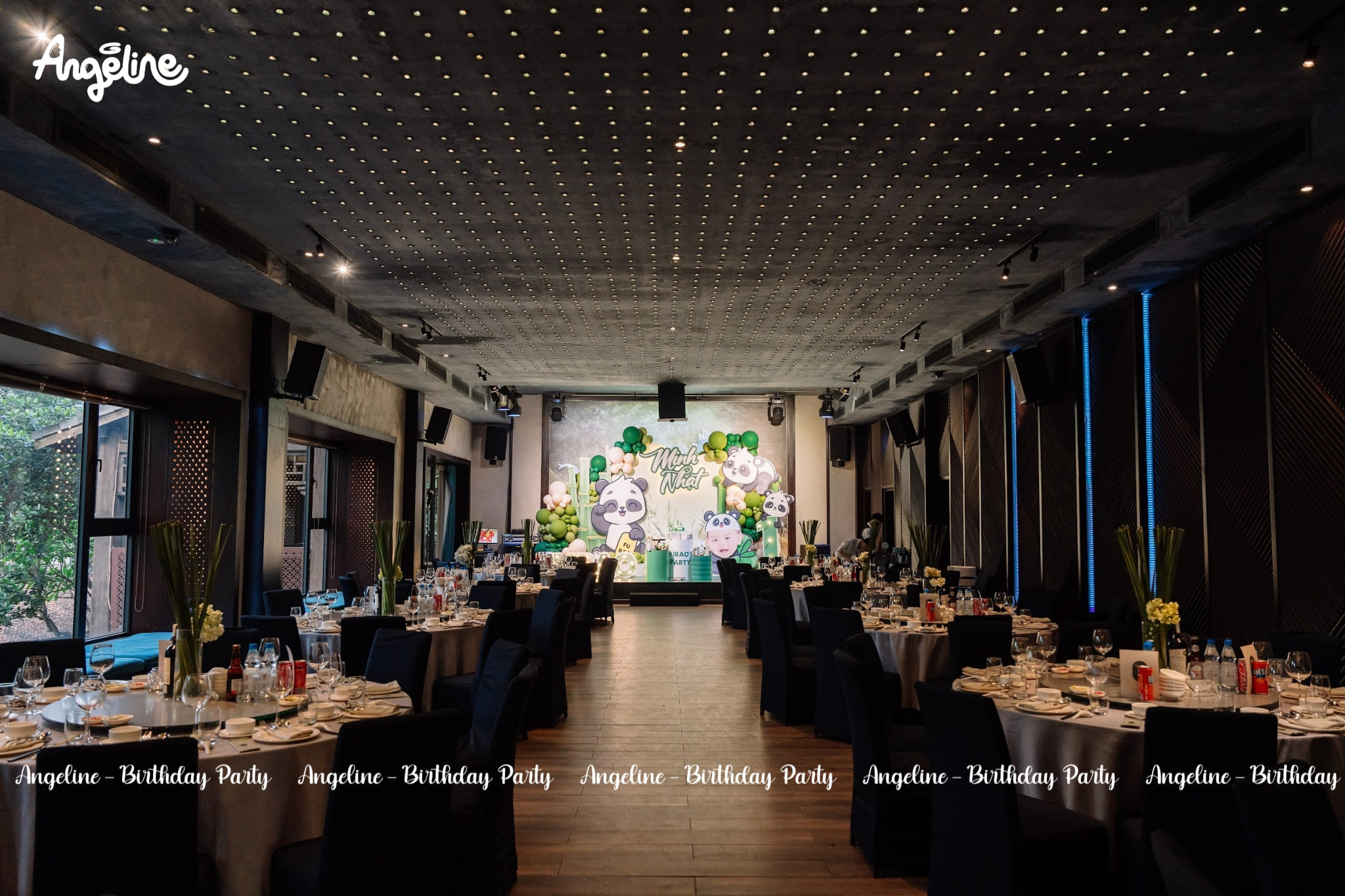 Fubao’s Party – Tiệc Sinh Nhật 1 Tuổi Đáng Yêu Của Chàng Gấu Trúc Nhỏ Minh Nhật Backdrop chủ đề gấu trúc