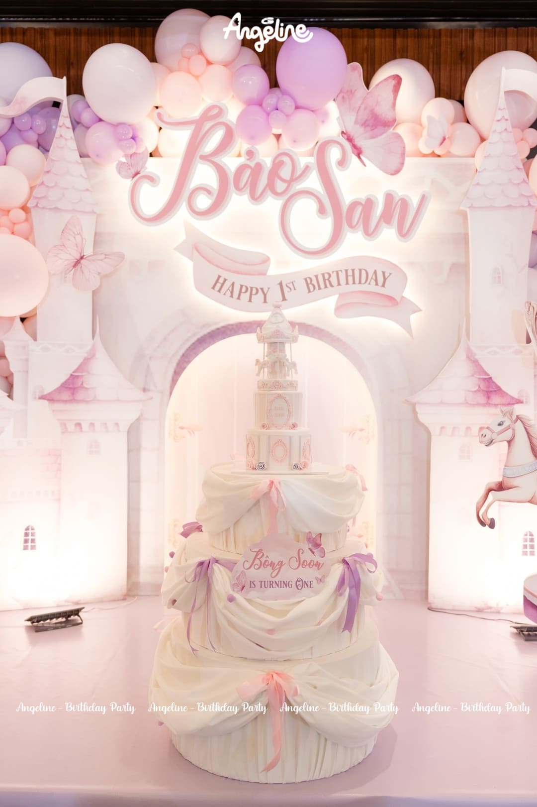 Bảo San - Fairy Tale Castle – Bữa Tiệc Sinh Nhật 1 Tuổi Như Bước Ra Từ Cổ Tích Bánh sinh nhật Bảo San