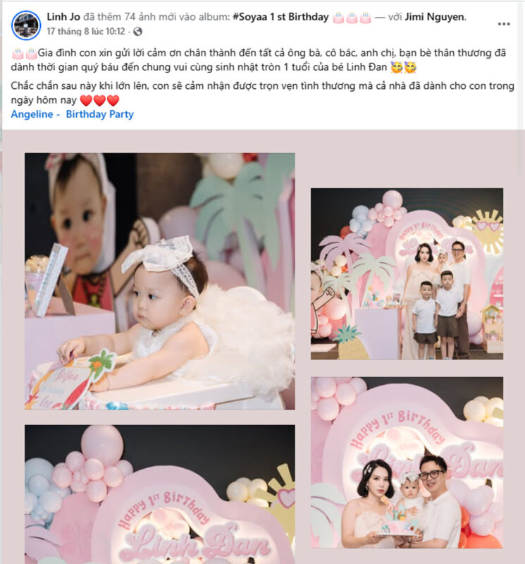 Sinh Nhật Bé Linh Đan 1 Tuổi – Bữa Tiệc Pastel Dễ Thương feedback Angeline