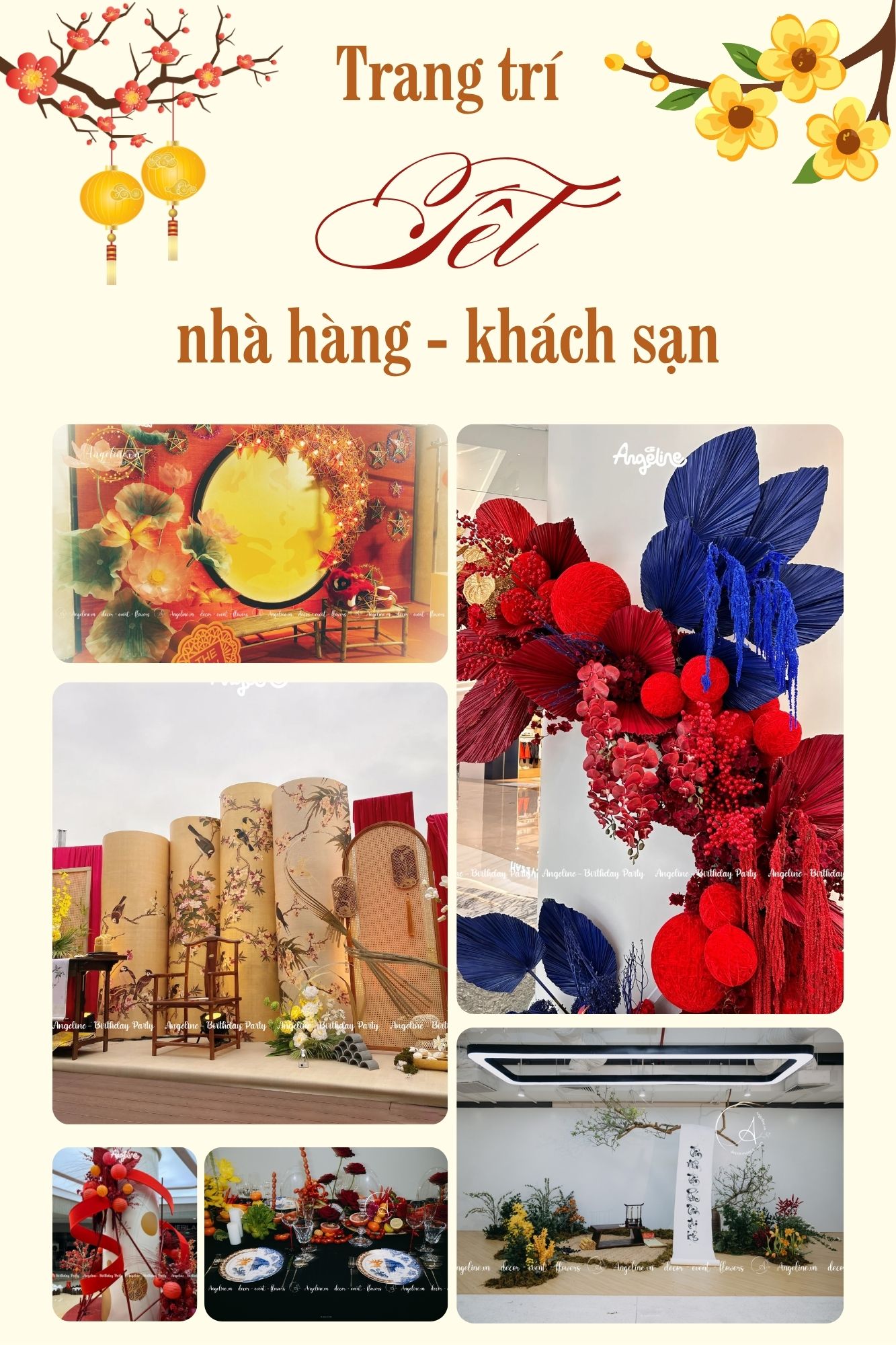 trang trí tết cho nhà hàng khách sạn