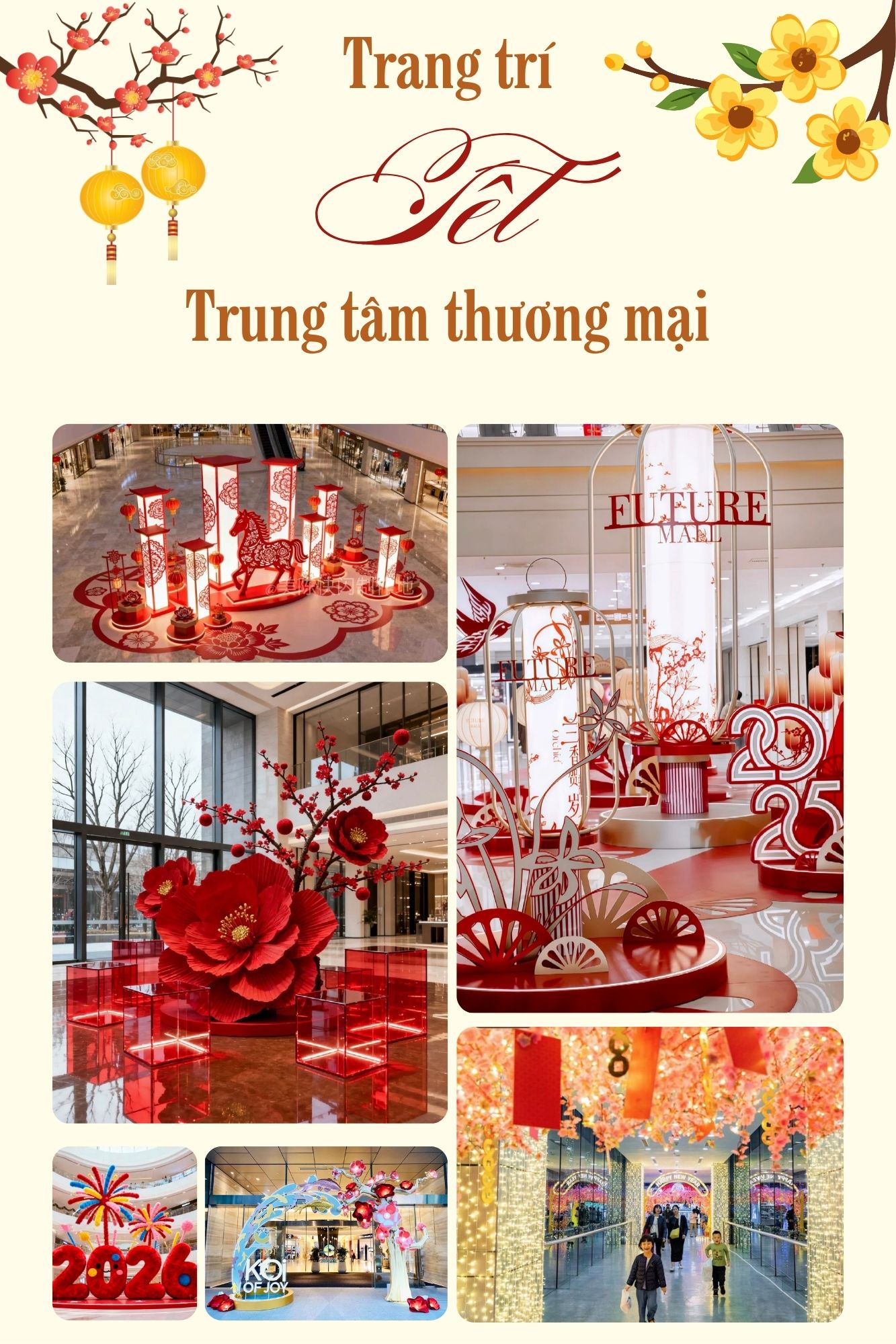 trang trí tết cho trung tâm thương mại