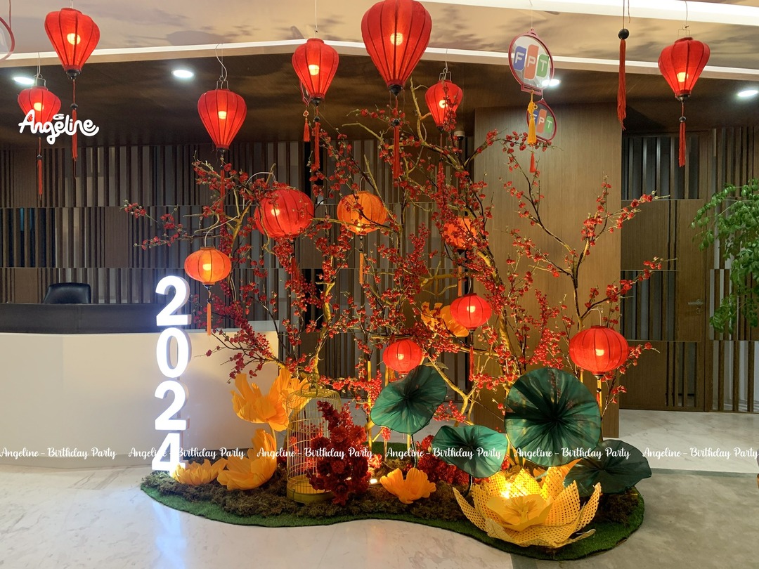 trang trí tết tại fpt software cơ sở 3