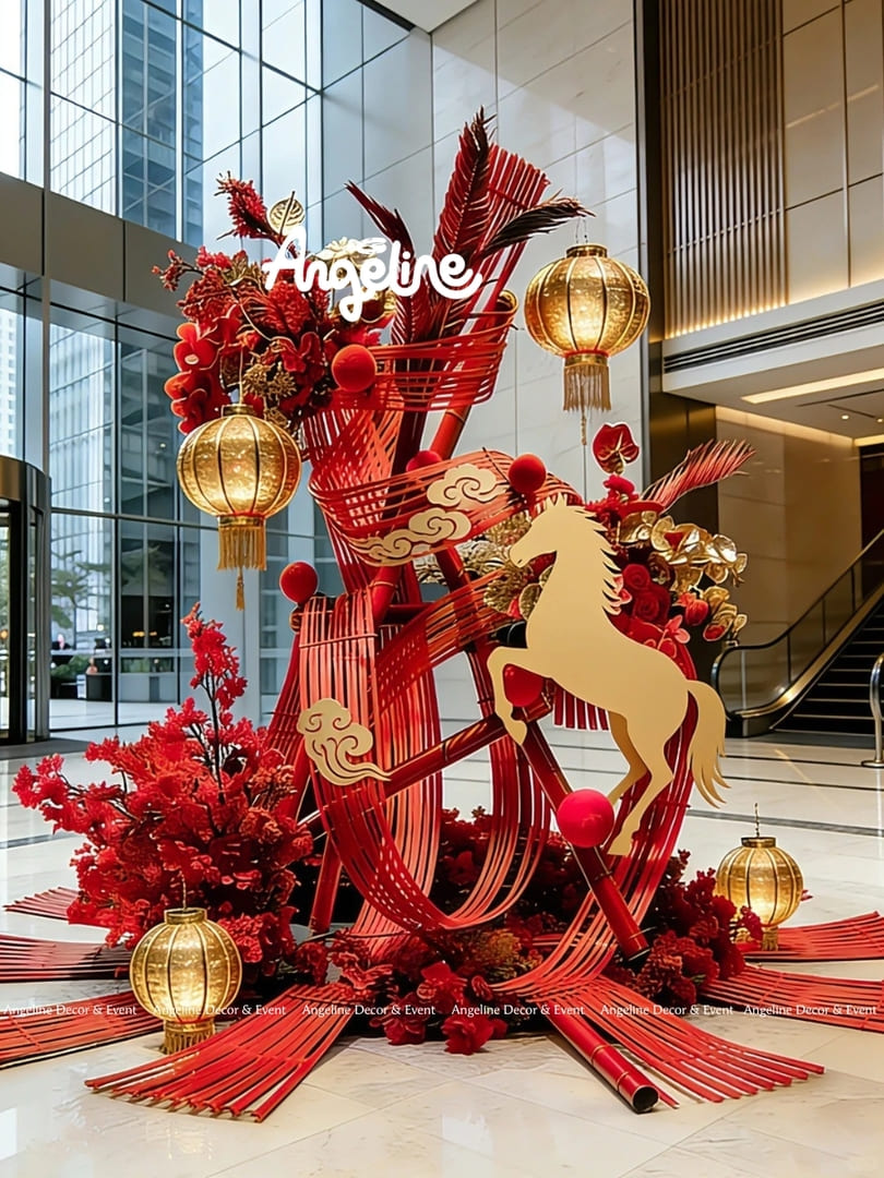 Trang Trí Tết 2026 “Hồng Vận Khởi Kỳ”: Không Gian Khởi Sắc Từ Sắc Đỏ Và Ánh Kim