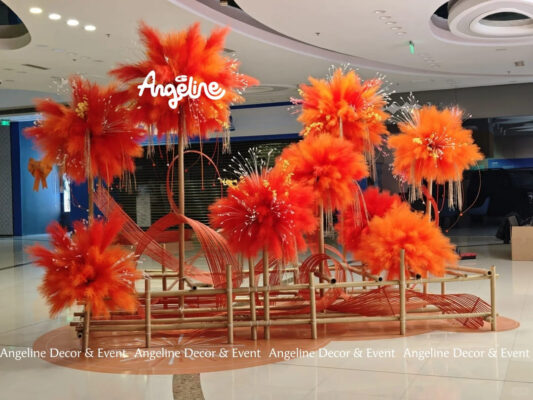 Pháo Hoa Đón Xuân – Concept Trang Trí Tết 2026 Rực Rỡ Bừng Không Gian Cho Sảnh Khách Sạn, Showroom & Trung Tâm Thương Mại Angeline