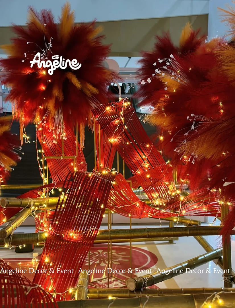 Pháo Hoa Đón Xuân – Concept Trang Trí Tết 2026 Rực Rỡ Bừng Không Gian Cho Sảnh Khách Sạn, Showroom & Trung Tâm Thương Mại Angeline