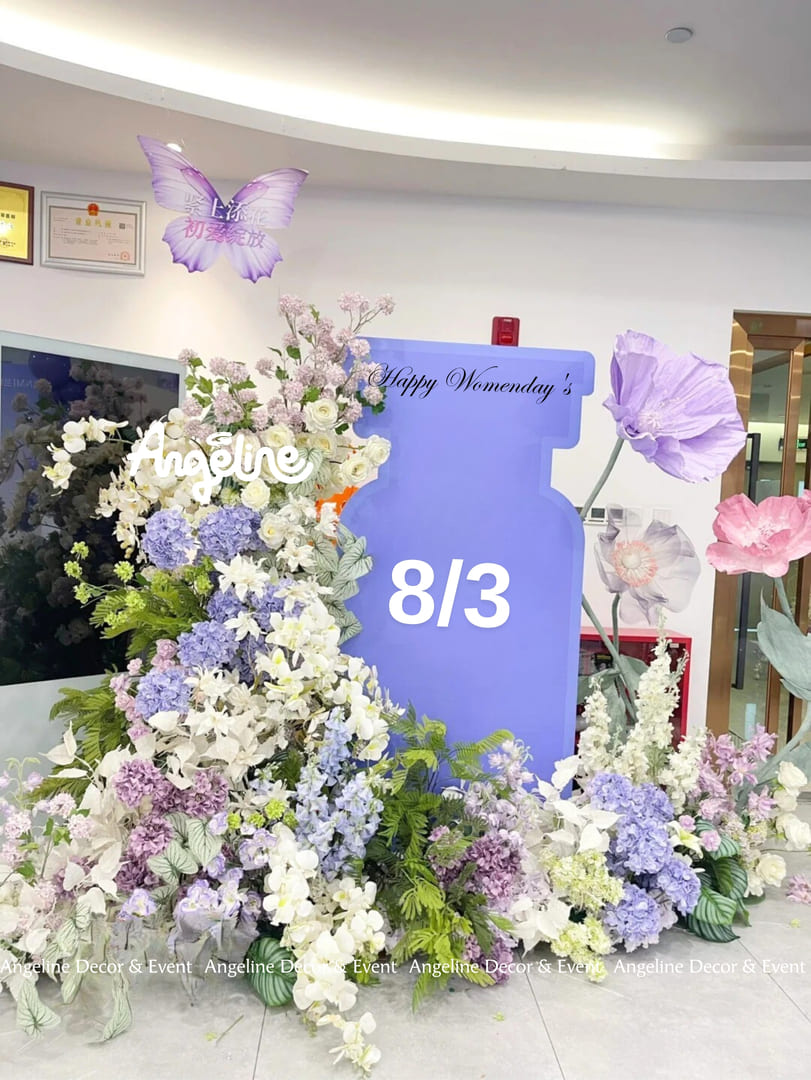 Lavender Bloom – Sắc Tím Tôn Vinh Concept Trang Trí 83 Pastel Thanh Lịch Cho Doanh Nghiệp & Sảnh Lớn Angeline