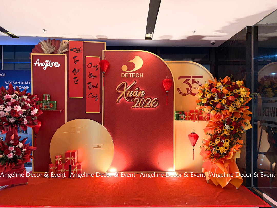 Tết Kiến Tạo – Xuân Thành Công Concept Trang Trí Tết 2026 Cho DETECH Mừng 35 Năm Kiến Tạo & Phát Triển - Angeline